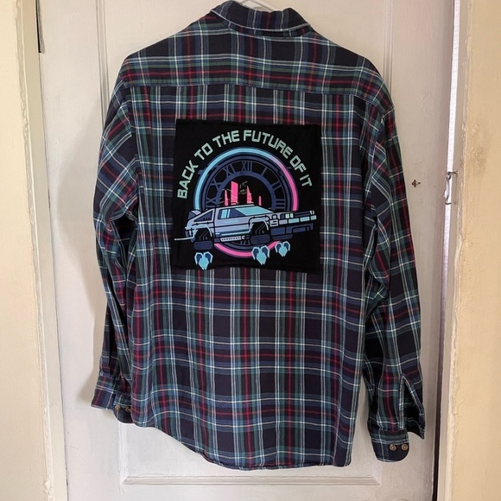 Custom Back to the Future Flannel Shirt Large